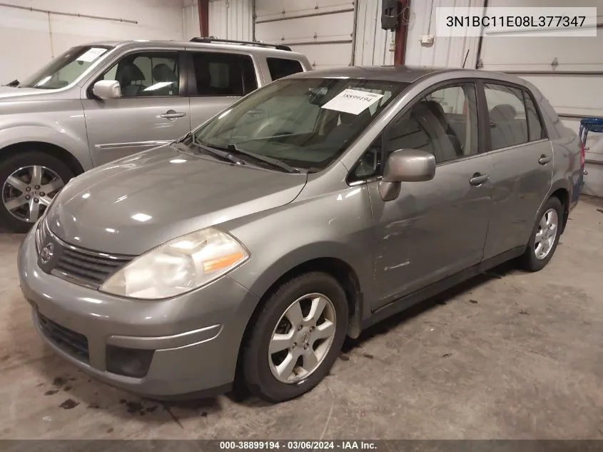 2008 Nissan Versa 1.8Sl VIN: 3N1BC11E08L377347 Lot: 38899194