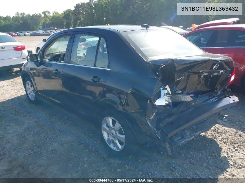 3N1BC11E98L363432 2008 Nissan Versa 1.8Sl