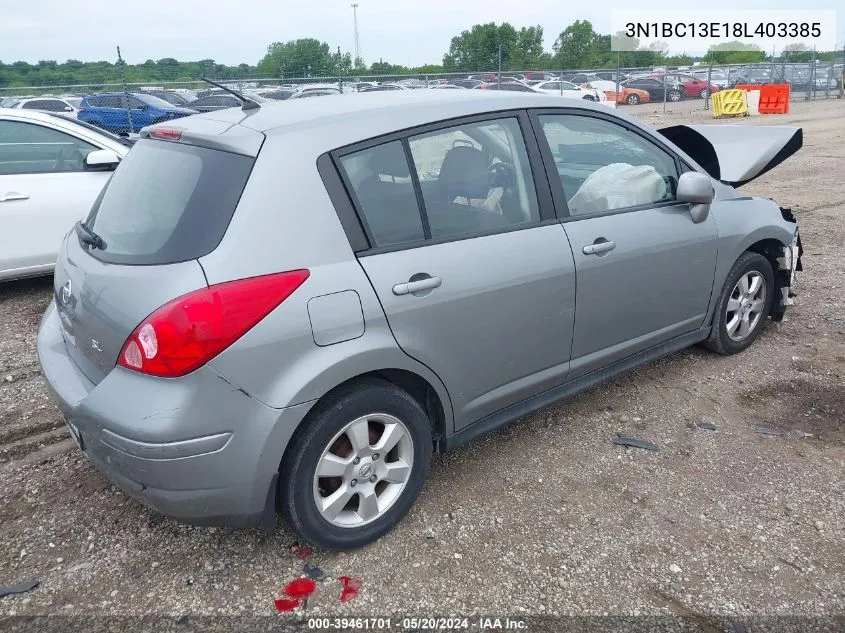 2008 Nissan Versa 1.8Sl VIN: 3N1BC13E18L403385 Lot: 39461701