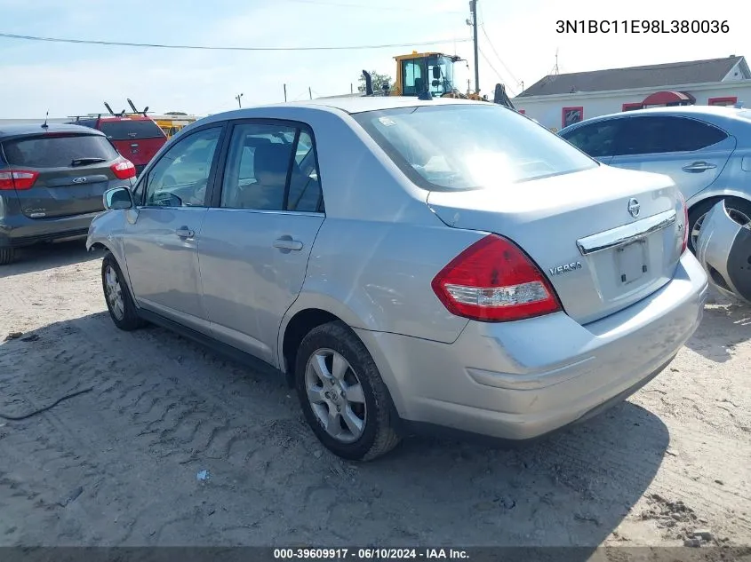 3N1BC11E98L380036 2008 Nissan Versa 1.8Sl