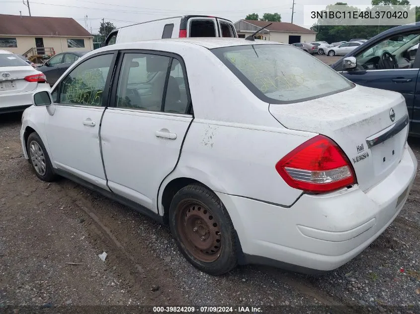 2008 Nissan Versa 1.8S VIN: 3N1BC11E48L370420 Lot: 39824209