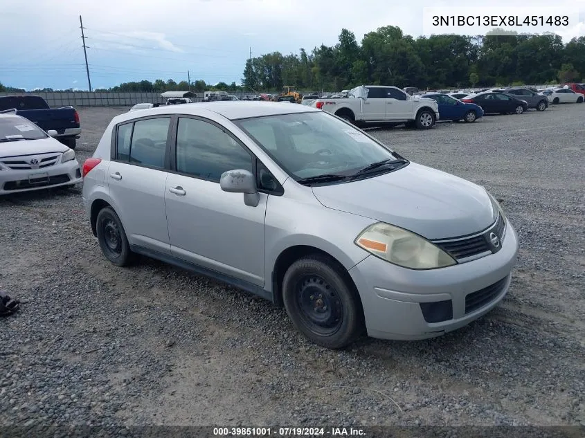 2008 Nissan Versa 1.8S VIN: 3N1BC13EX8L451483 Lot: 39851001