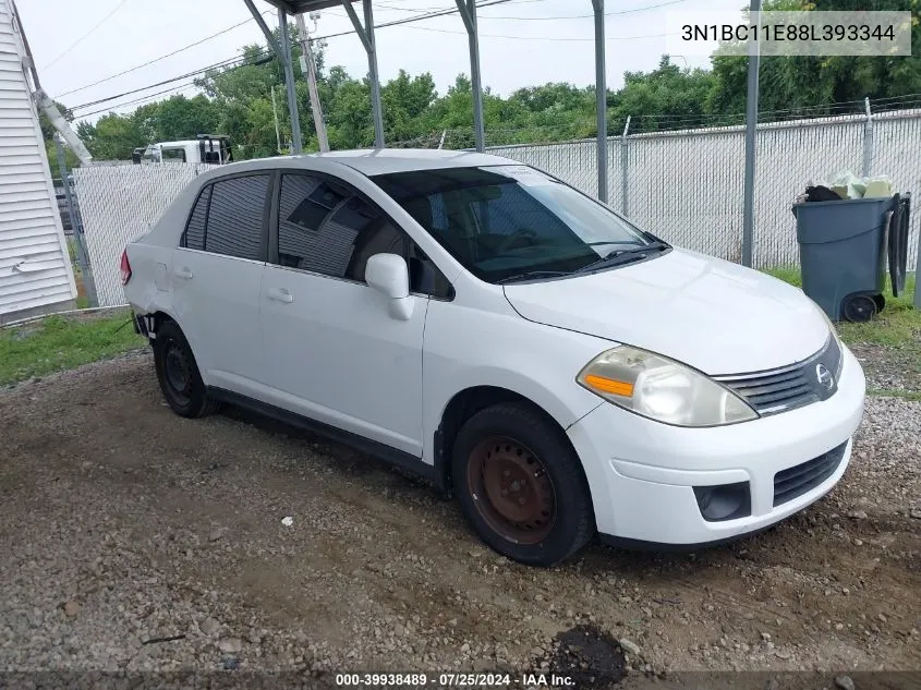 2008 Nissan Versa 1.8S VIN: 3N1BC11E88L393344 Lot: 39938489