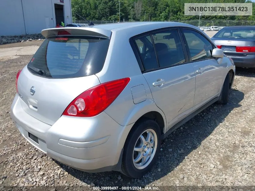 2008 Nissan Versa 1.8S VIN: 3N1BC13E78L351423 Lot: 39999497