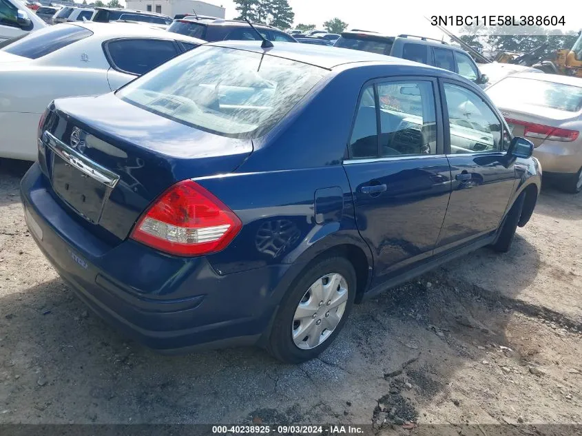 2008 Nissan Versa 1.8S VIN: 3N1BC11E58L388604 Lot: 40238925