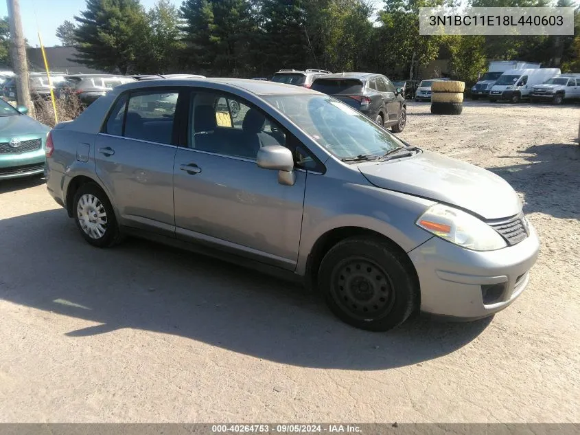 2008 Nissan Versa 1.8S VIN: 3N1BC11E18L440603 Lot: 40309783