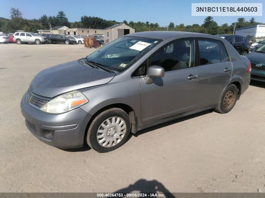 2008 Nissan Versa 1.8S VIN: 3N1BC11E18L440603 Lot: 40309783