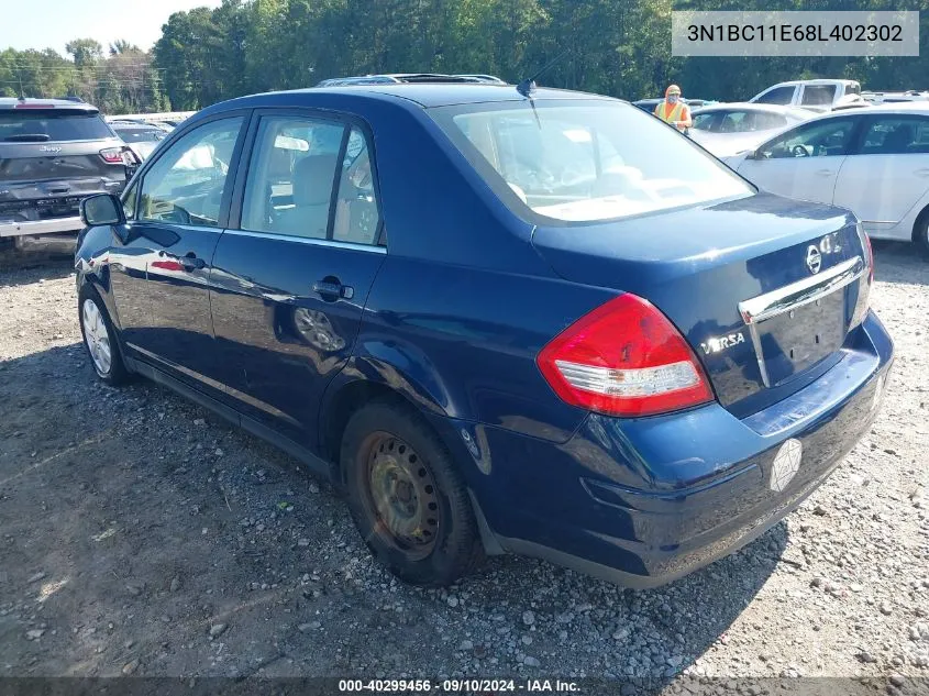 2008 Nissan Versa 1.8 S VIN: 3N1BC11E68L402302 Lot: 40299456