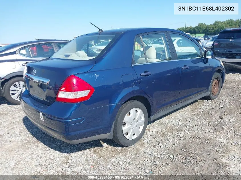 2008 Nissan Versa 1.8 S VIN: 3N1BC11E68L402302 Lot: 40299456