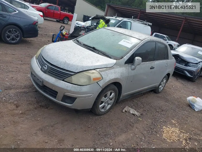 3N1BC11E78L435521 2008 Nissan Versa S/Sl