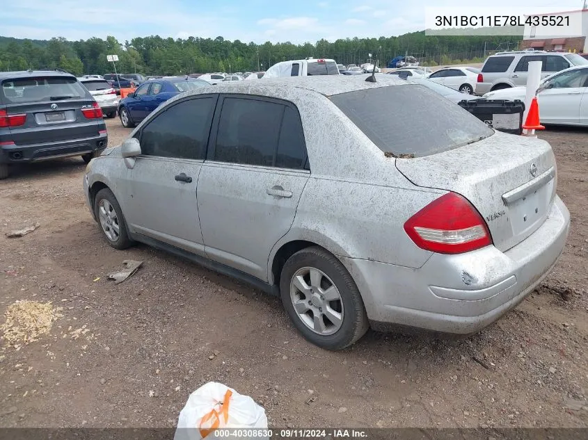 3N1BC11E78L435521 2008 Nissan Versa S/Sl