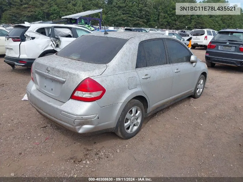 3N1BC11E78L435521 2008 Nissan Versa S/Sl