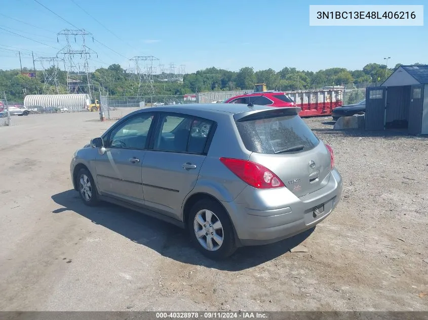 2008 Nissan Versa S/Sl VIN: 3N1BC13E48L406216 Lot: 40328978