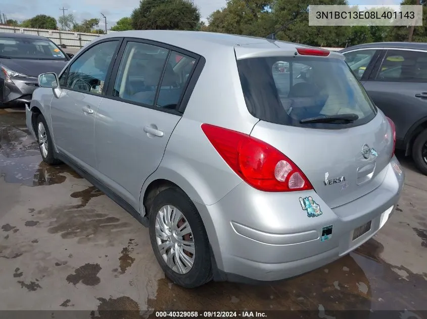 3N1BC13E08L401143 2008 Nissan Versa 1.8 S