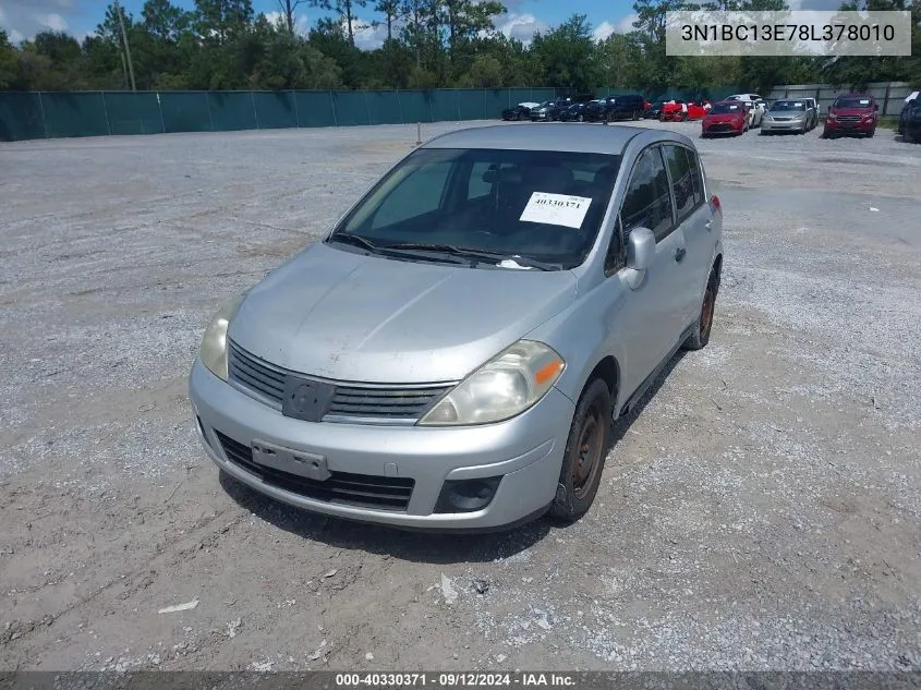 3N1BC13E78L378010 2008 Nissan Versa 1.8S