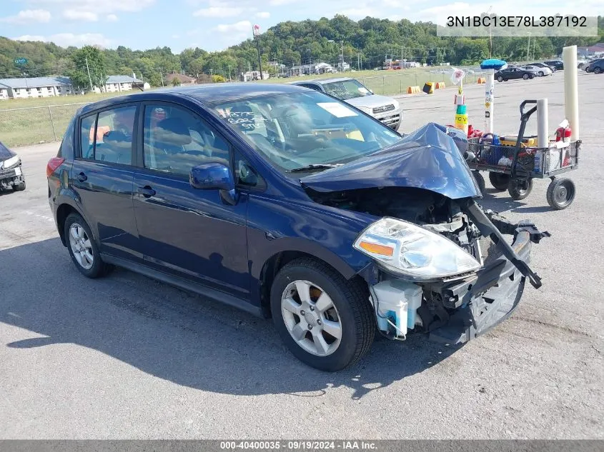 2008 Nissan Versa 1.8Sl VIN: 3N1BC13E78L387192 Lot: 40400035