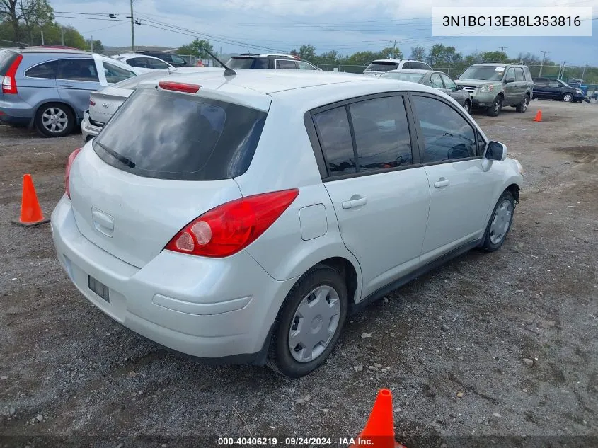 2008 Nissan Versa 1.8S VIN: 3N1BC13E38L353816 Lot: 40406219