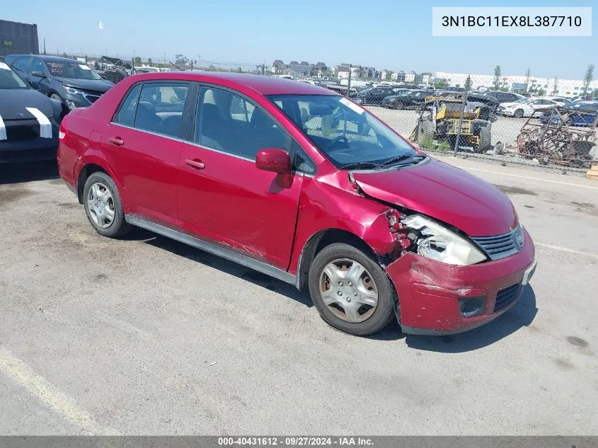 2008 Nissan Versa 1.8S VIN: 3N1BC11EX8L387710 Lot: 40431612