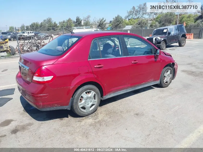 2008 Nissan Versa 1.8S VIN: 3N1BC11EX8L387710 Lot: 40431612