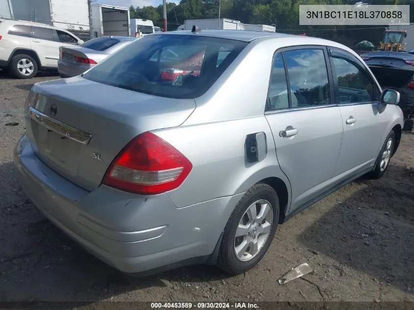 3N1BC11E18L370858 2008 Nissan Versa S/Sl