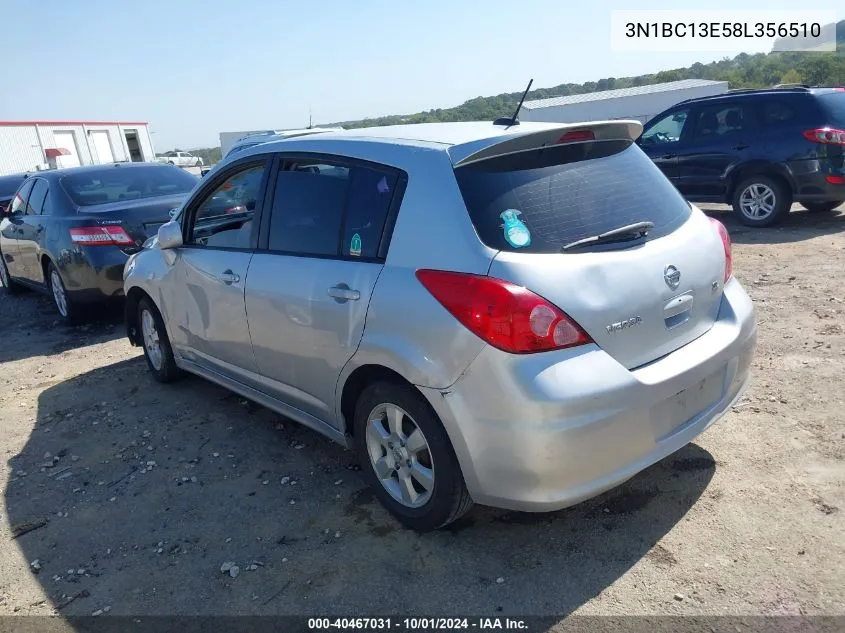 2008 Nissan Versa 1.8Sl VIN: 3N1BC13E58L356510 Lot: 40467031