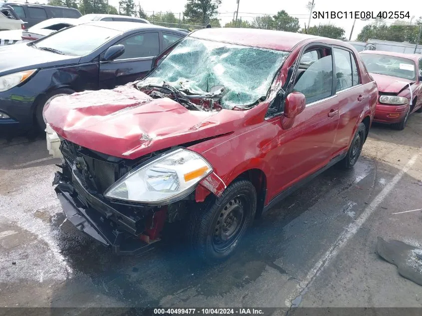 2008 Nissan Versa 1.8S VIN: 3N1BC11E08L402554 Lot: 40499477