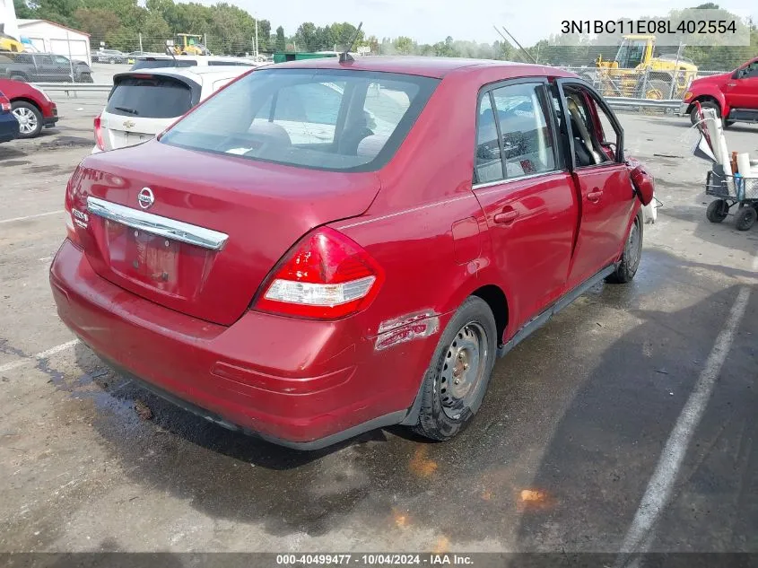 2008 Nissan Versa 1.8S VIN: 3N1BC11E08L402554 Lot: 40499477