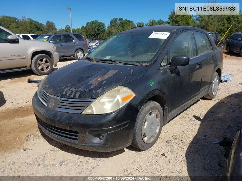 2008 Nissan Versa S/Sl VIN: 3N1BC11E08L359933 Lot: 40547200