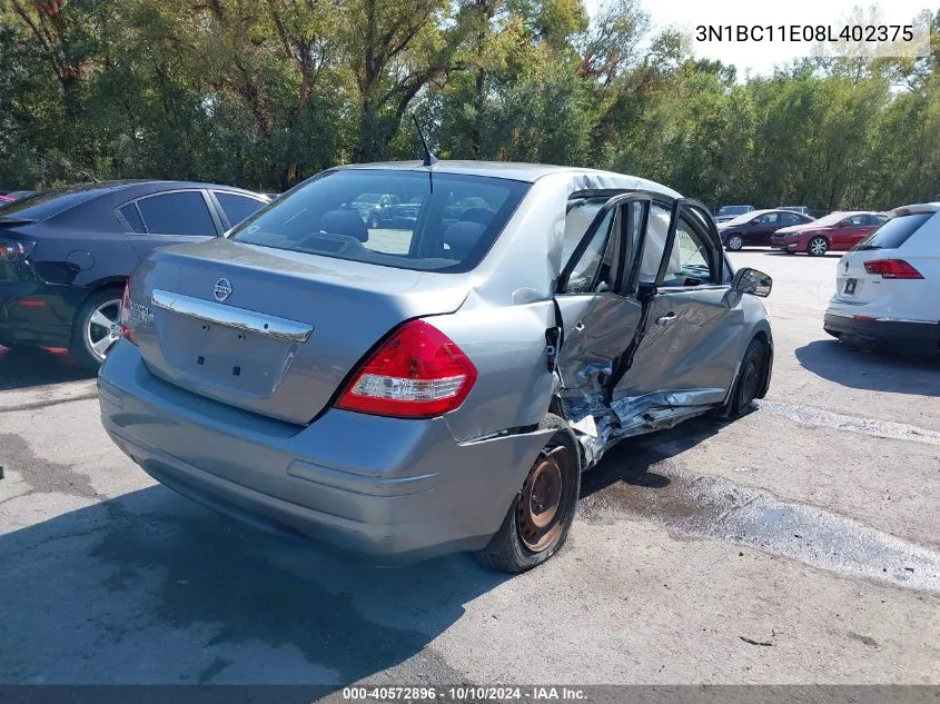 2008 Nissan Versa 1.8S VIN: 3N1BC11E08L402375 Lot: 40572896