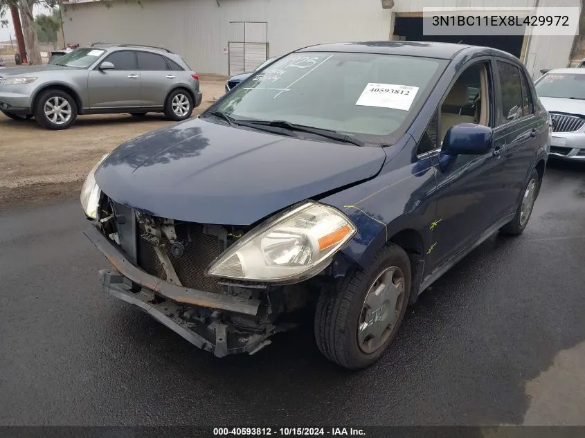 2008 Nissan Versa 1.8S VIN: 3N1BC11EX8L429972 Lot: 40593812