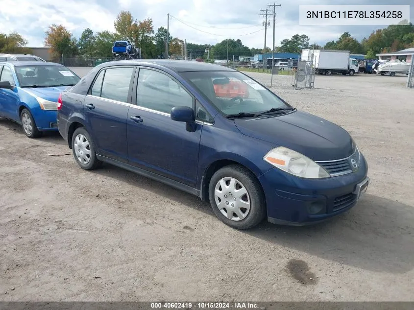 2008 Nissan Versa 1.8S VIN: 3N1BC11E78L354258 Lot: 40602419