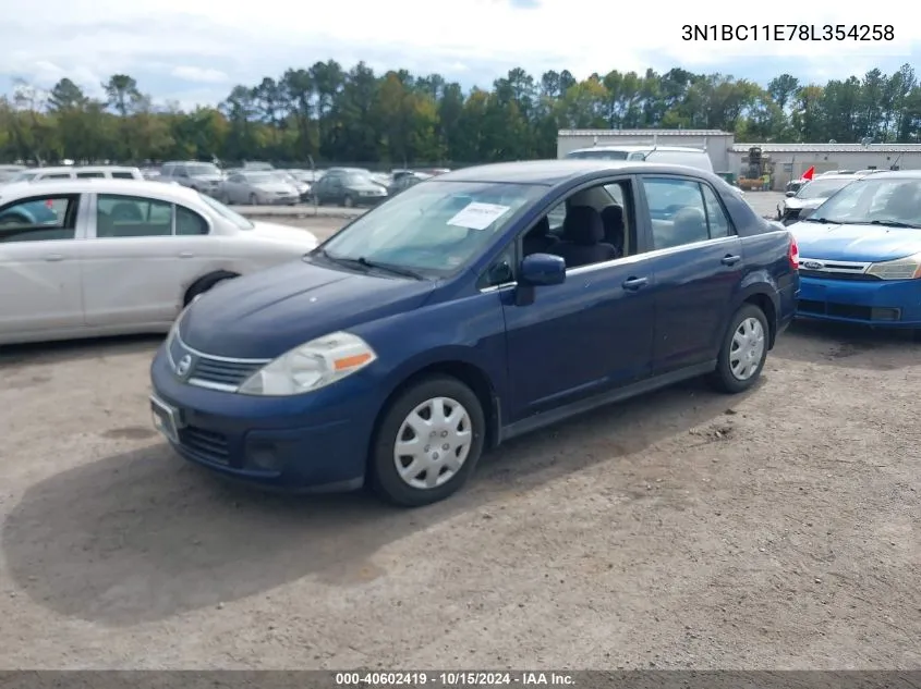 2008 Nissan Versa 1.8S VIN: 3N1BC11E78L354258 Lot: 40602419