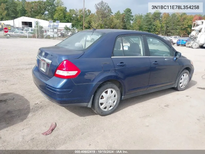 2008 Nissan Versa 1.8S VIN: 3N1BC11E78L354258 Lot: 40602419