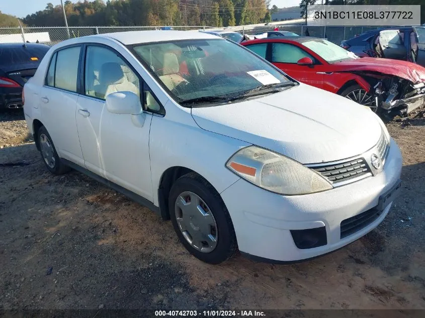 2008 Nissan Versa 1.8S VIN: 3N1BC11E08L377722 Lot: 40742703