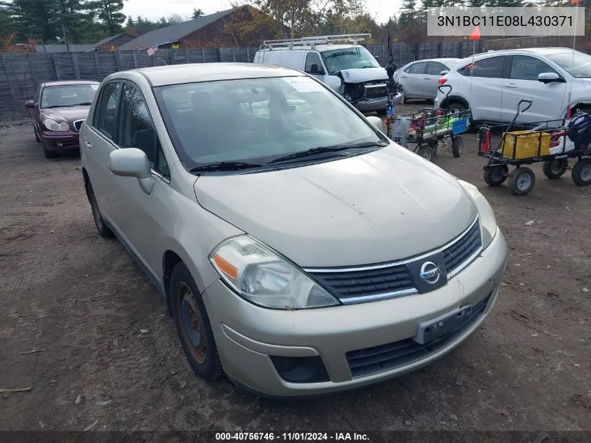 2008 Nissan Versa 1.8S VIN: 3N1BC11E08L430371 Lot: 40756746