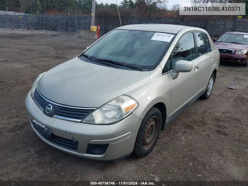 2008 Nissan Versa 1.8S VIN: 3N1BC11E08L430371 Lot: 40756746