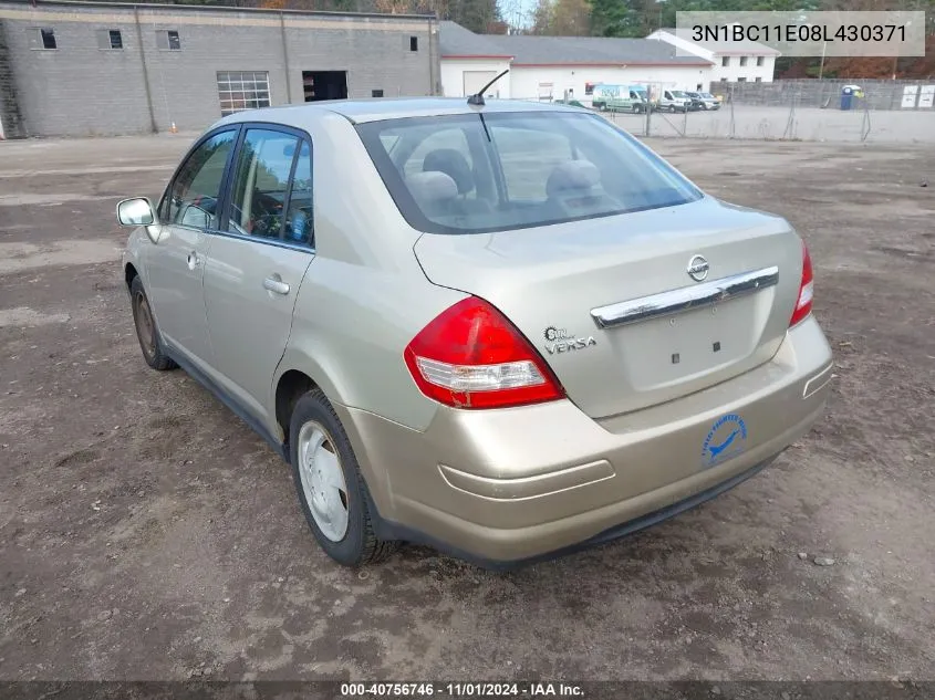 2008 Nissan Versa 1.8S VIN: 3N1BC11E08L430371 Lot: 40756746