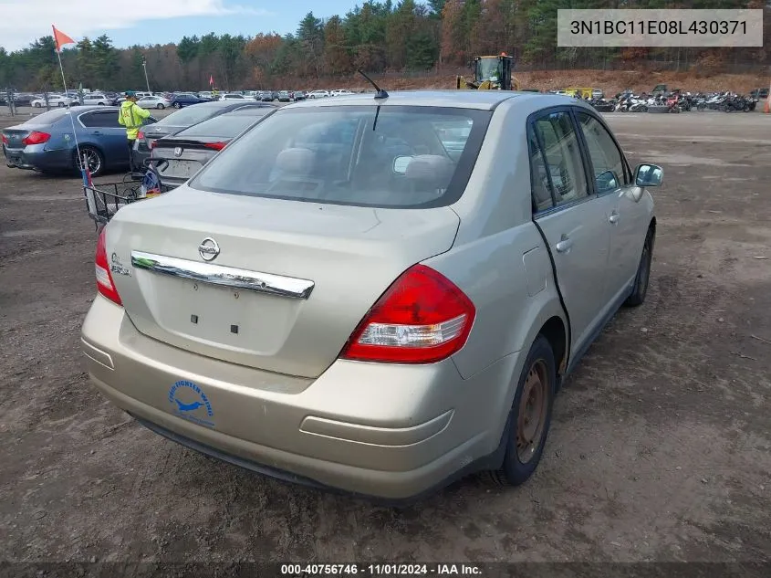 3N1BC11E08L430371 2008 Nissan Versa 1.8S