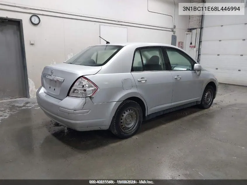 2008 Nissan Versa 1.8S VIN: 3N1BC11E68L446994 Lot: 40815549