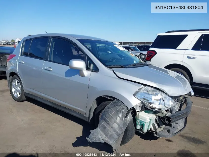 2008 Nissan Versa 1.8Sl VIN: 3N1BC13E48L381804 Lot: 40825643