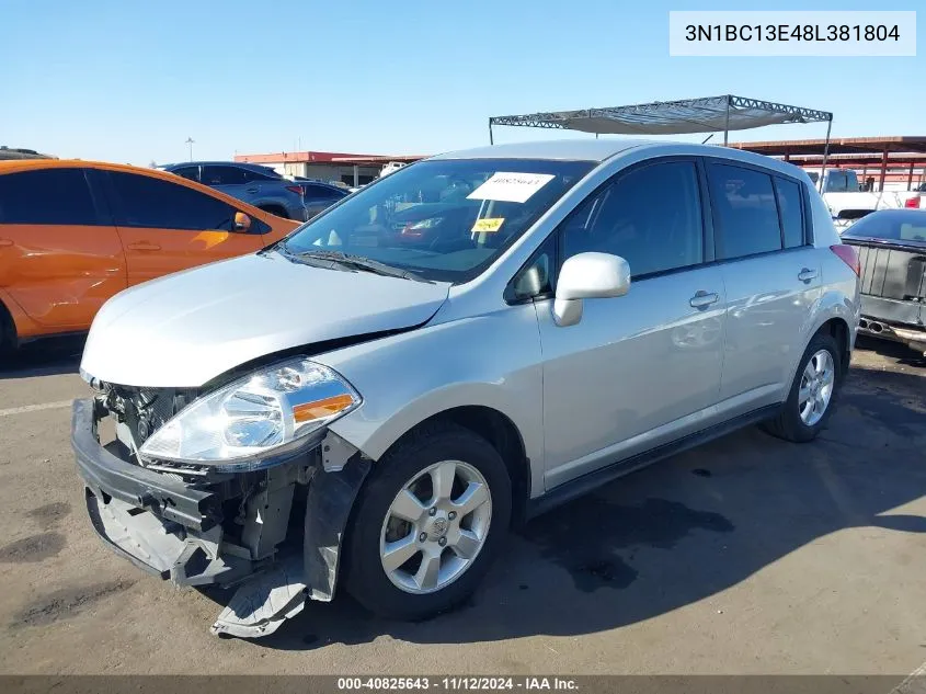 2008 Nissan Versa 1.8Sl VIN: 3N1BC13E48L381804 Lot: 40825643