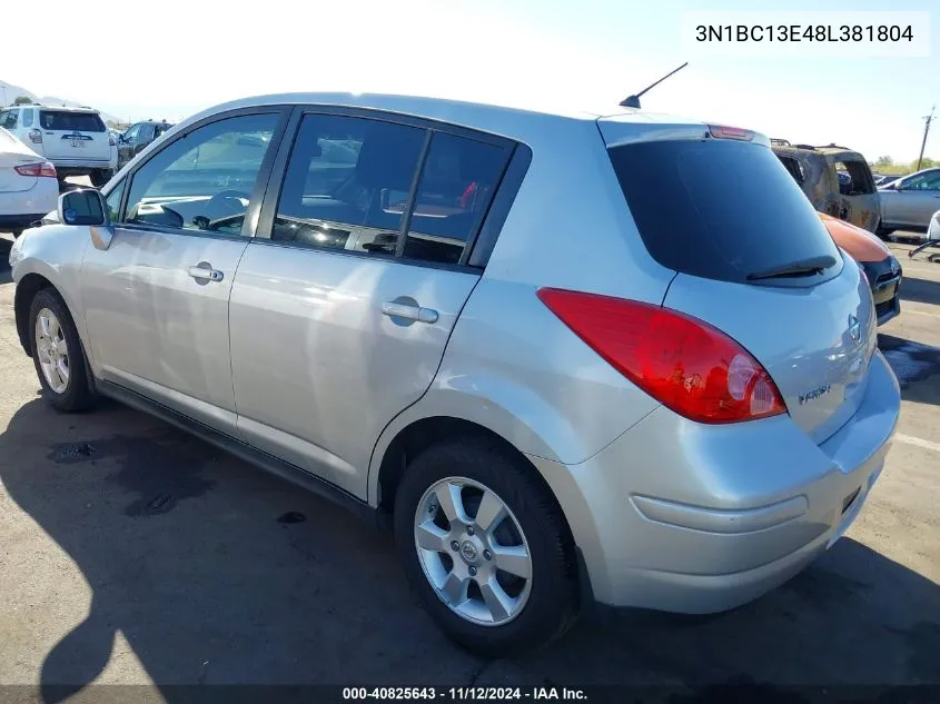 2008 Nissan Versa 1.8Sl VIN: 3N1BC13E48L381804 Lot: 40825643