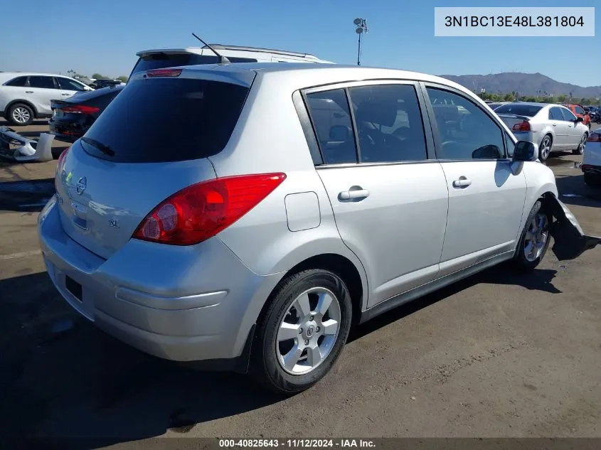 2008 Nissan Versa 1.8Sl VIN: 3N1BC13E48L381804 Lot: 40825643