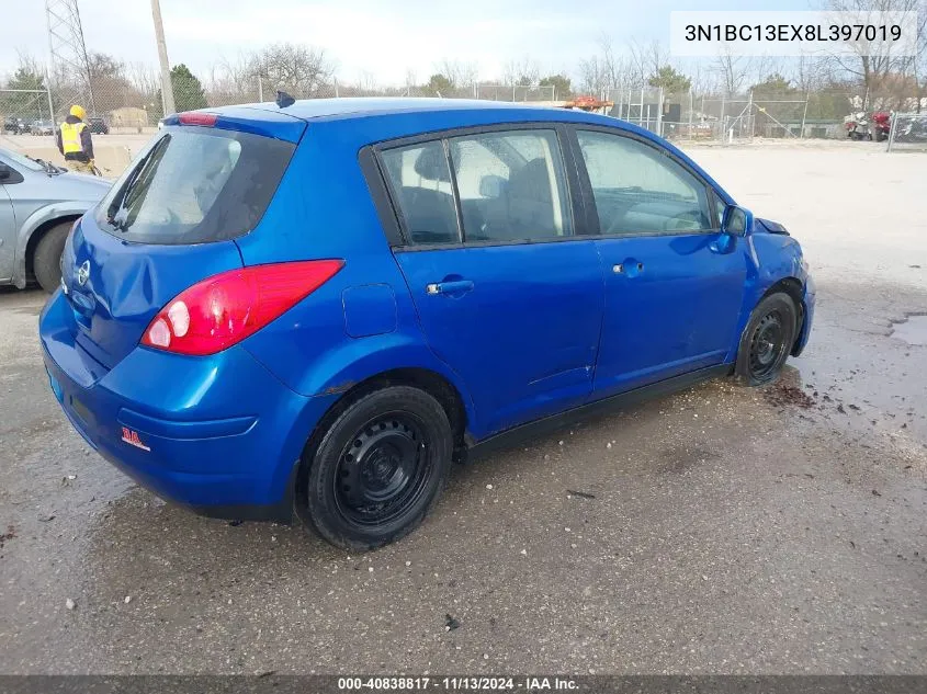 3N1BC13EX8L397019 2008 Nissan Versa 1.8S