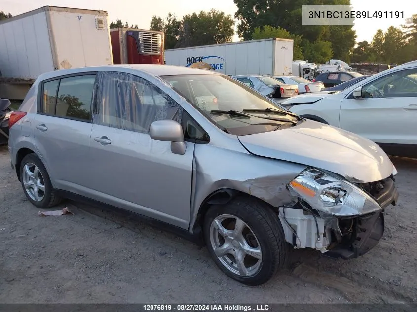 2009 Nissan Versa 1.8S VIN: 3N1BC13E89L491191 Lot: 12076819