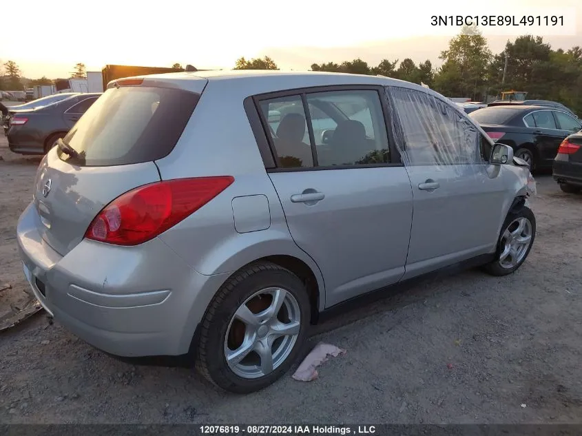 2009 Nissan Versa 1.8S VIN: 3N1BC13E89L491191 Lot: 12076819