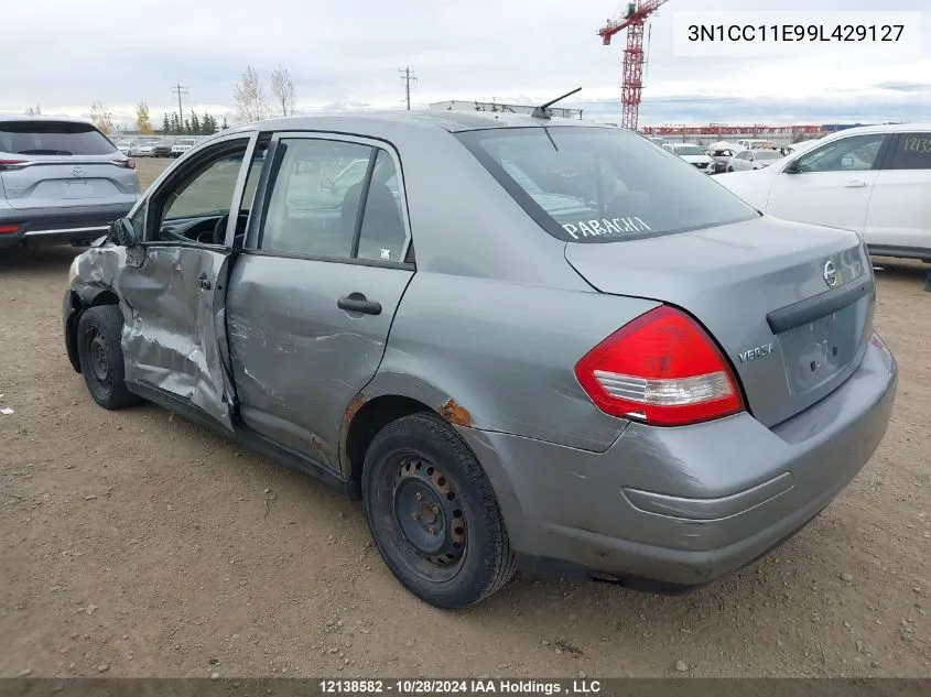 2009 Nissan Versa VIN: 3N1CC11E99L429127 Lot: 12138582