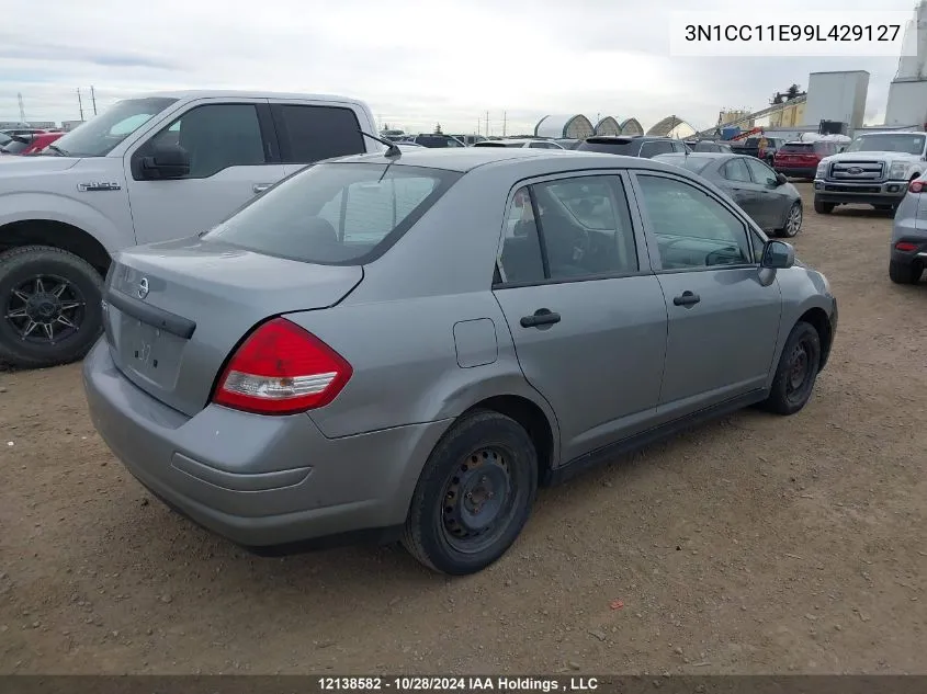 2009 Nissan Versa VIN: 3N1CC11E99L429127 Lot: 12138582