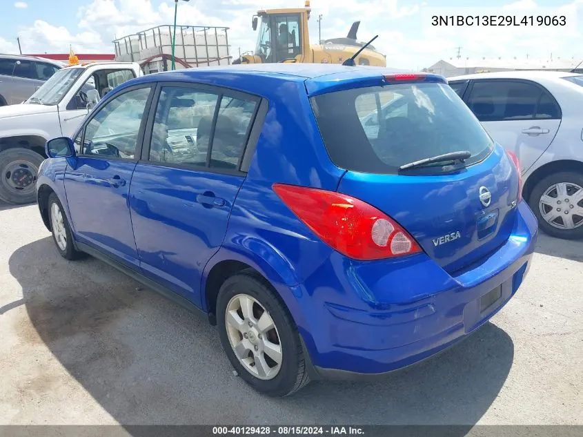 2009 Nissan Versa 1.8Sl VIN: 3N1BC13E29L419063 Lot: 40129428