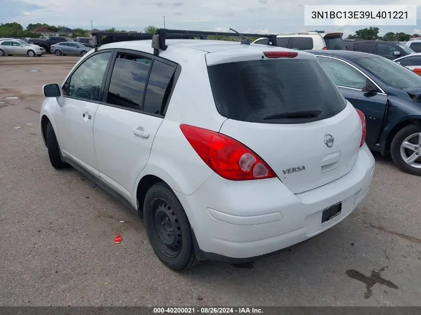 2009 Nissan Versa 1.8S VIN: 3N1BC13E39L401221 Lot: 40200021